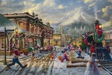 Mickey and Minnie Candy Cane Express by Kinkade Studios