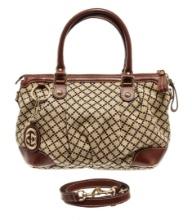 Gucci Brown Canvas Diamante Shoulder Bag