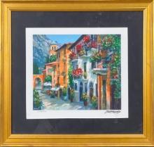 Village Hideaway - Custom Framed by Behrens, Howard