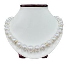 Pearl and Diamond Necklace - 14KT Yellow Gold