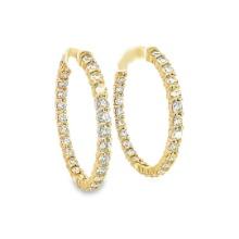 4.43 ctw Diamond Hoop Earrings - 14KT Yellow Gold