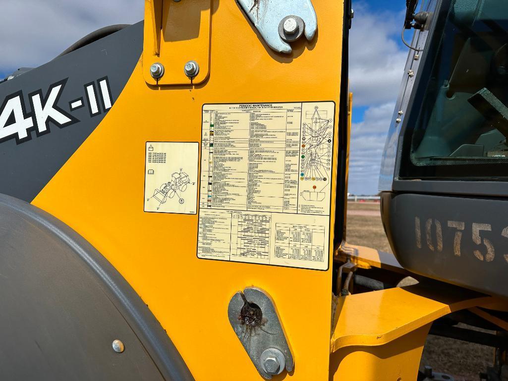 2018 John Deere 544K II wheel loader, cab w/ AC, 20.5x25 tires, 4-spd powershift trans, JRB quick