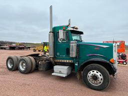 (TITLE) 1998 Peterbilt 379 day cab truck tractor, tandem axle, Cummins N14 diesel engine, 10-speed