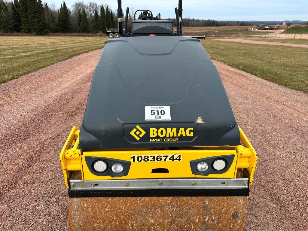 2018 Bomag BW120 SL-5 double drum roller, OROPS, 47" drums, Kubota diesel engine, hydro trans, water