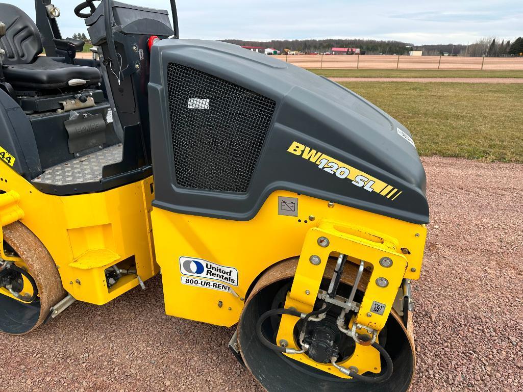 2018 Bomag BW120 SL-5 double drum roller, OROPS, 47" drums, Kubota diesel engine, hydro trans, water