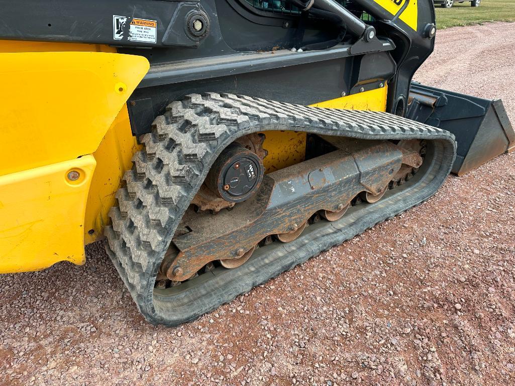 2018 New Holland C238 track skid steer, cab w/AC, 2-spd, aux hyds, pilot controls, 18" tracks,