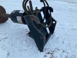 McMillen X1475H2 telehandler mount hyd drive post hole auger w/20" bit, SN: 123409.