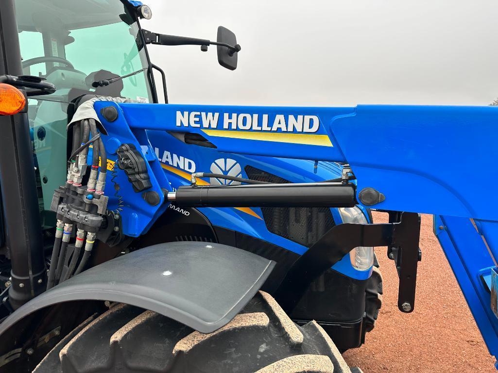 2016 New Holland T5.115 tractor, CHA, MFD, New Holland 835TL loader, Electro Command trans, 460/85R