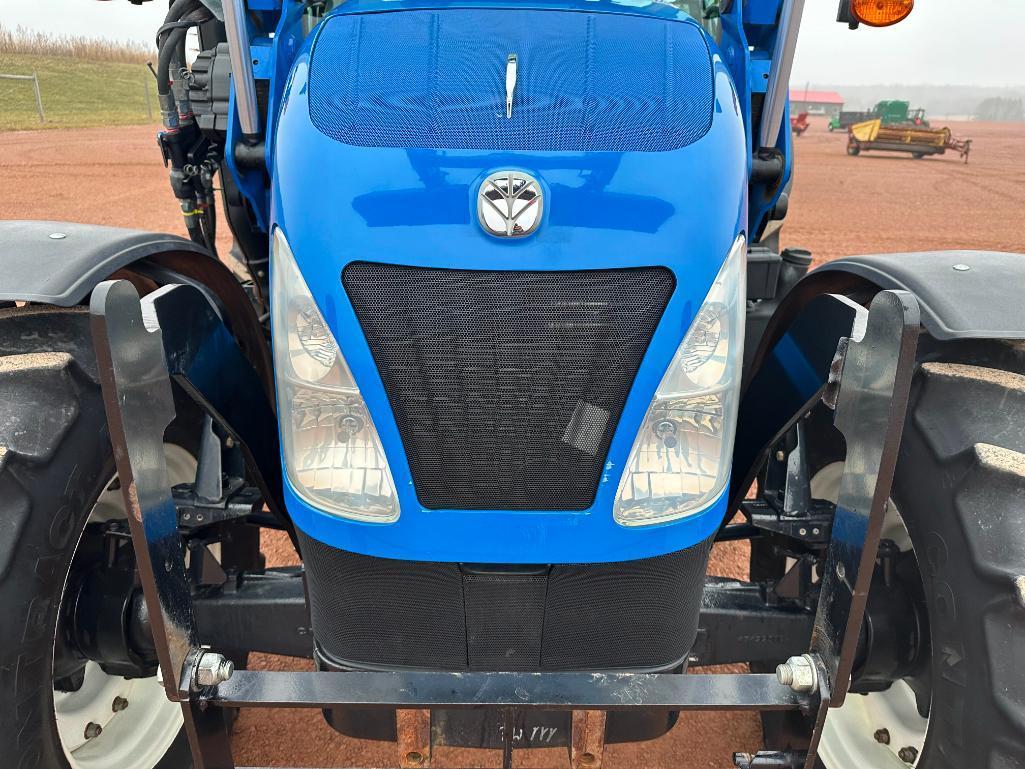 2016 New Holland T5.115 tractor, CHA, MFD, New Holland 835TL loader, Electro Command trans, 460/85R