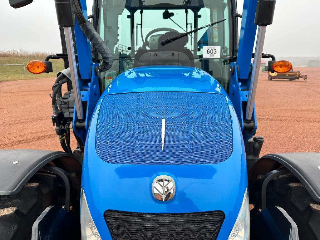 2016 New Holland T5.115 tractor, CHA, MFD, New Holland 835TL loader, Electro Command trans, 460/85R