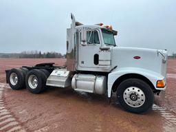 (TITLE) 1990 Peterbilt 377 day cab truck tractor, tandem axle, Cat 350 hp diesel engine, 9-spd