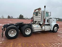 (TITLE) 1990 Peterbilt 377 day cab truck tractor, tandem axle, Cat 350 hp diesel engine, 9-spd