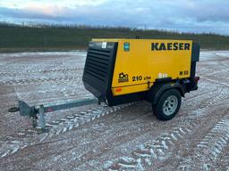 2016 Kaeser M58 portable air compressor, Kubota diesel engine, 210 CFM, pintle hitch, runs & makes