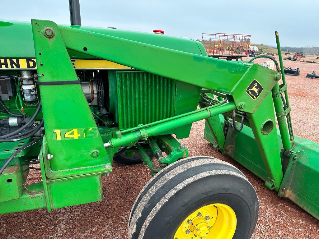 1983 John Deere 2550 tractor, CHA, John Deere 146 loader, 8-spd trans, 18.4x30 rear tires, 2-hyds,