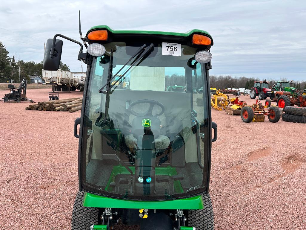 2019 John Deere 1575 front mount lawn mower, cab w/heat & AC, 4x4, hydro trans, 7 Iron Pro 72" deck,