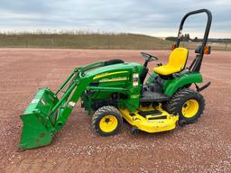 2007 John Deere 2305 compact tractor, open station, 4x4, John Deere 200CX loader, hydro trans, R4