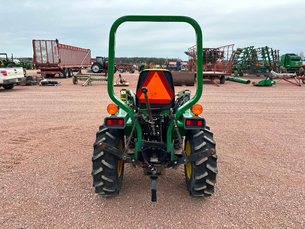 1993 John Deere 755 compact tractor, open station, 4x4, John Deere 70 loader, hydro trans, bar