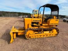 John Deere 350 crawler dozer, OROPS, diesel engine, 13 1/2" track pads, 6-way blade, 4-spd trans w/