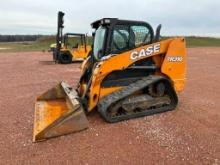 2016 Case TR310 track skid steer, cab w/AC, 15" tracks, aux hyds, hyd quick coupler bucket, 2-spd,