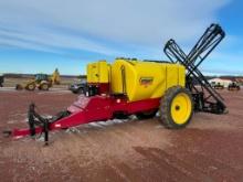 Demco Conquest 1000-gallon pull type sprayer, 60' booms, hyd fold, hyd height, 13.6-38 tires, hyd