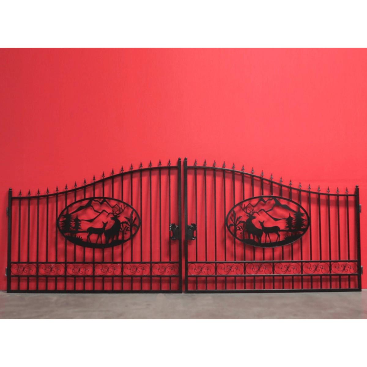 Greatbear 20' Wrought Iron Gate w/ Deer