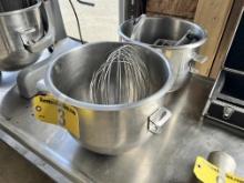 LOT: (2) 20QT. MIXING BOWLS, HOOK, PADDLE & WHIP