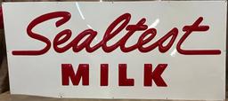 Embossed Metal Sealtest Milk Advertising Sign