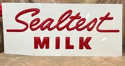Embossed Metal Sealtest Milk Advertising Sign