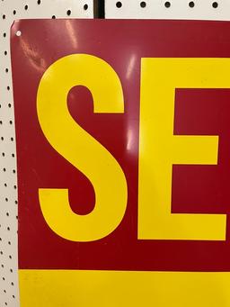 Vintage Shell Service Station Metal Price Sign