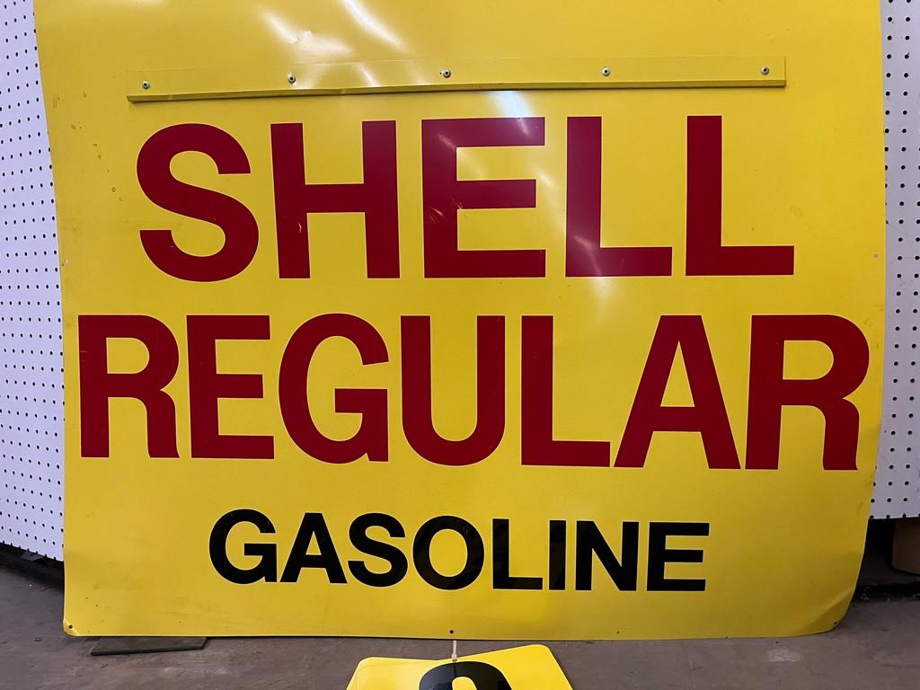 Vintage Shell Service Station Metal Price Sign