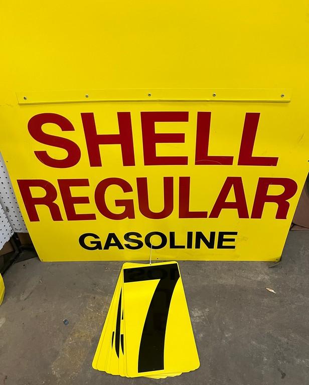 Vintage Shell Service Station Metal Price Sign