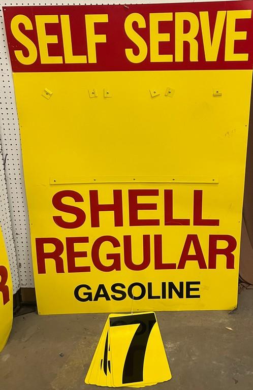 Vintage Shell Service Station Metal Price Sign