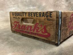 Antique Franks 12 Slot Wooden Beverage Box
