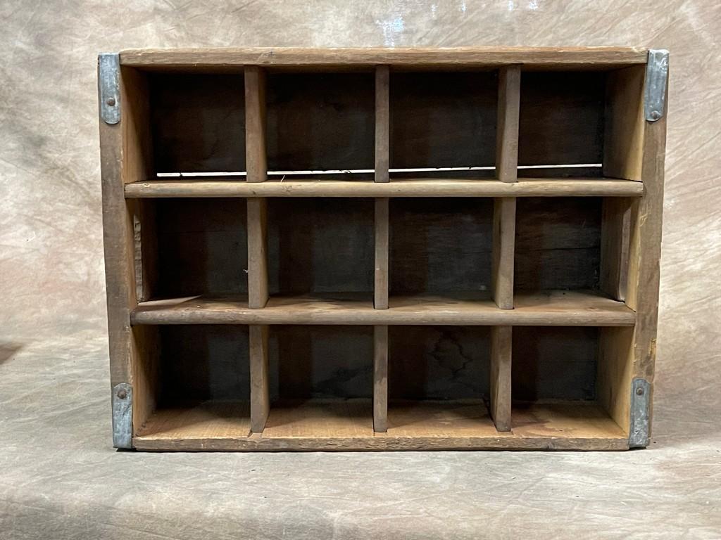 Antique Franks 12 Slot Wooden Beverage Box