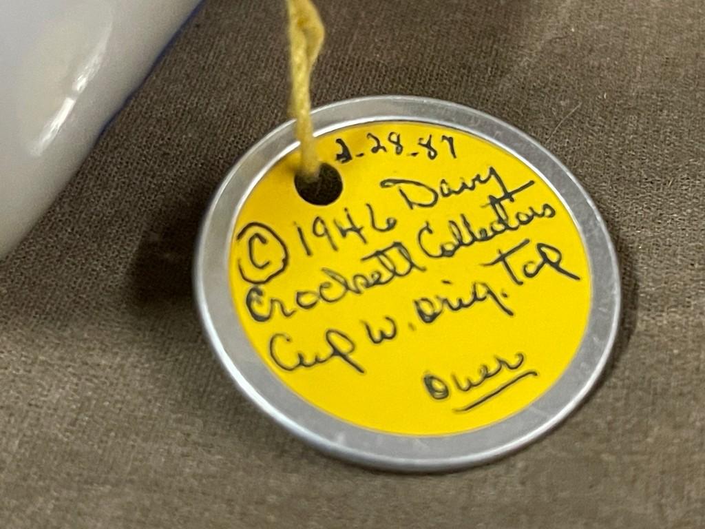 Rare 1946 Davy Crockett Collectors Cup With Original Tin Peanut Butter Top
