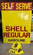 Vintage Shell Service Station Metal Price Sign