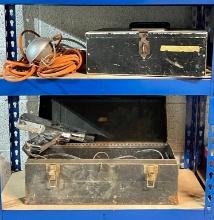 Metal Tool Boxes, Electric Cord and Trouble Light