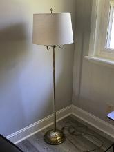 Brass Pole Lamp With Shade