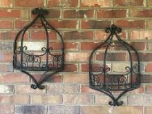 Two Wrought Iron Decorative Shelves