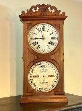 Ithaca Calendar Clock Co. in Oak Case