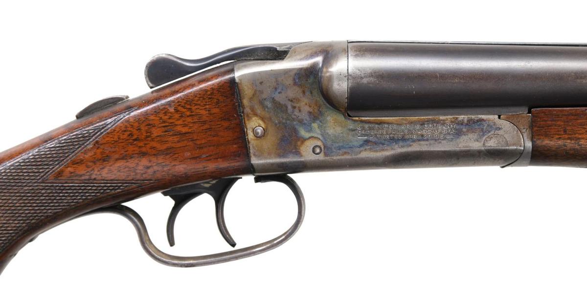 STEVENS BOXLOCK SXS SHOTGUN.