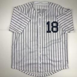 Autographed/Signed Don Larsen New York Pinstripe Baseball Jersey JSA COA