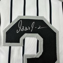 Autographed/Signed Ozzie Guillen Chicago Pinstripe Baseball Jersey JSA COA