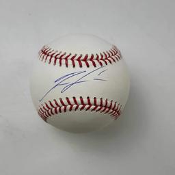 Autographed/Signed Ronald Acuna Jr. Rawlings Official Major League ROML Baseball Beckett BAS COA