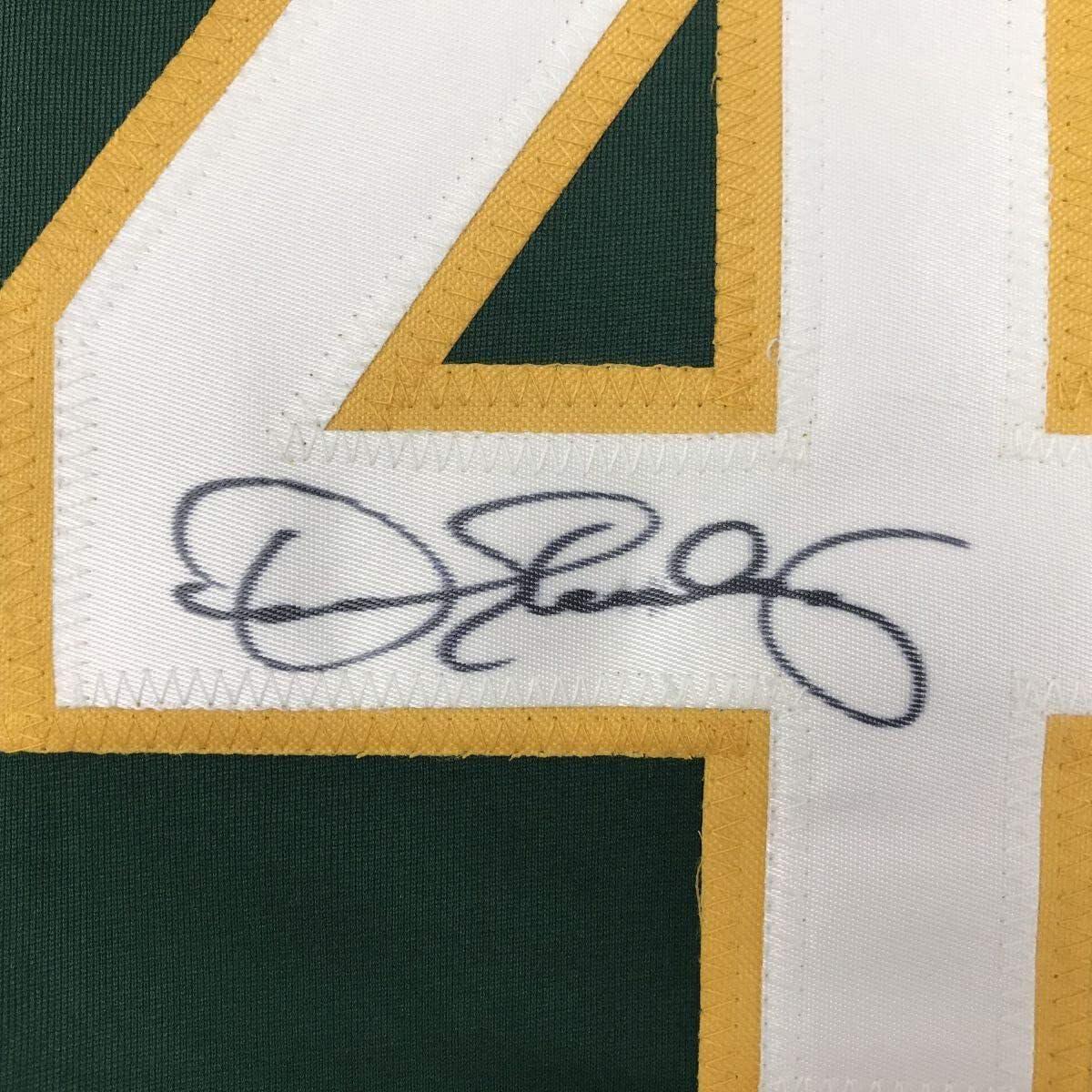 Autographed/Signed Dennis Eckersley Oakland Green Baseball Jersey JSA COA