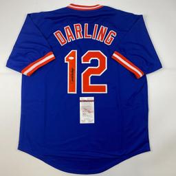 Autographed/Signed Ron Darling New York Blue Baseball Jersey JSA COA