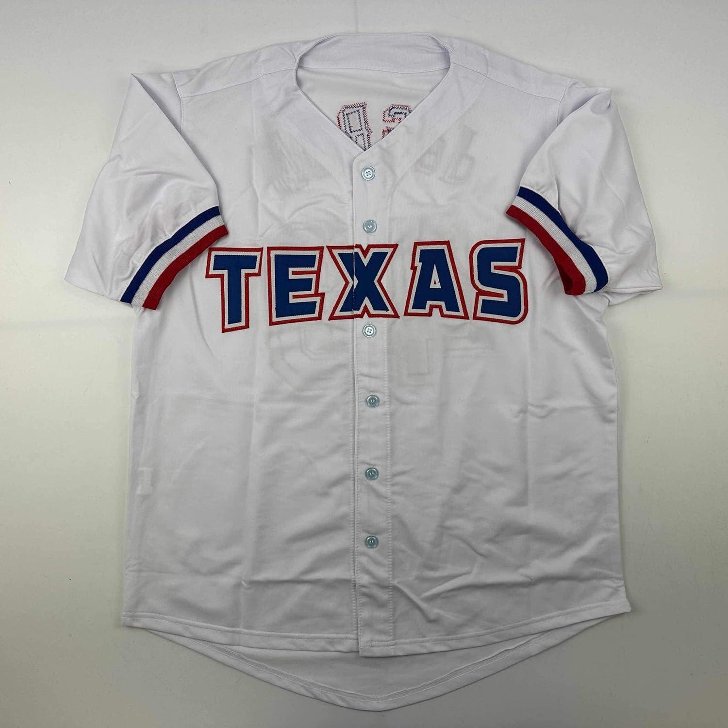 Autographed/Signed Jacob DeGrom Texas White Baseball Jersey JSA COA