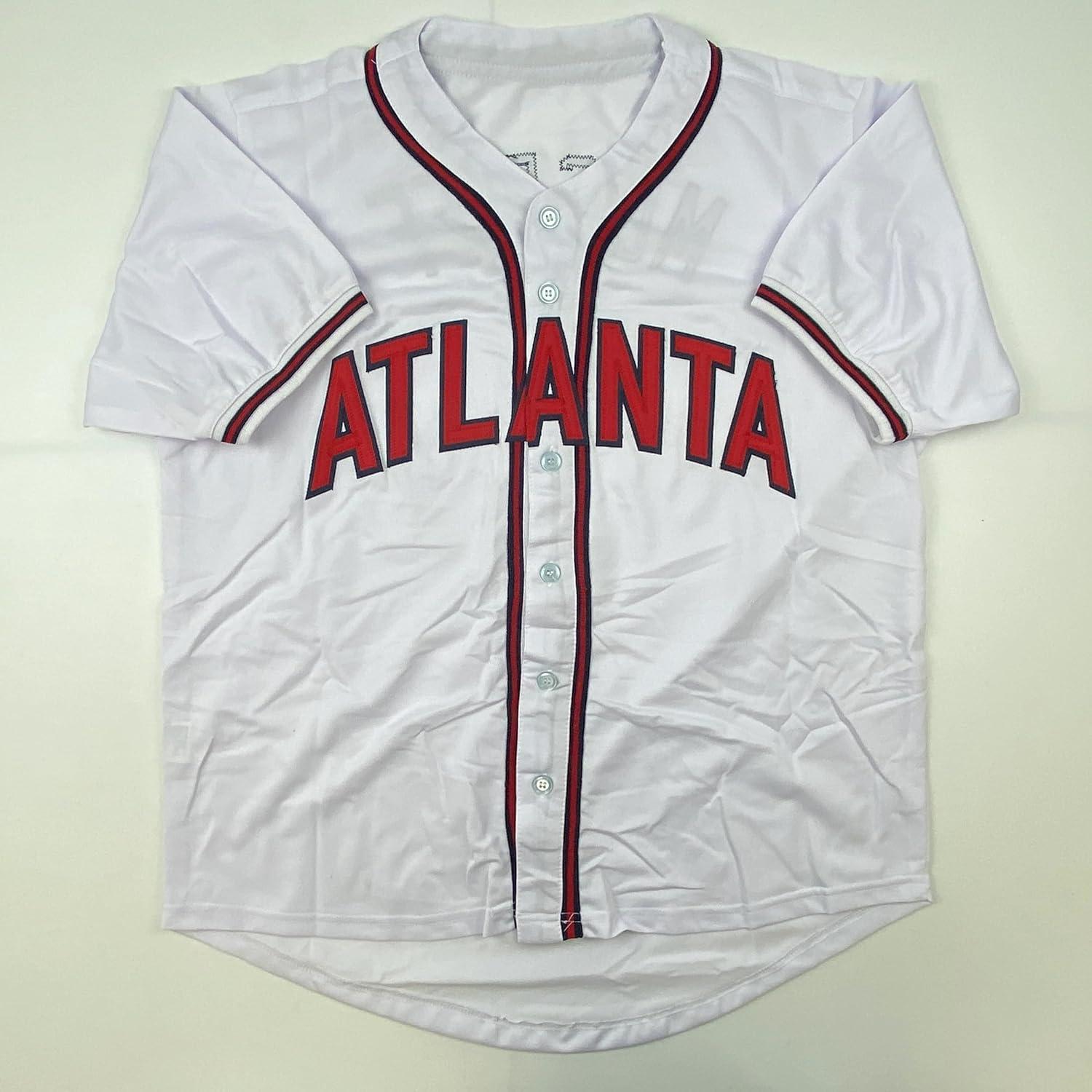 Autographed/Signed Fred McGriff Atlanta White Baseball Jersey JSA COA