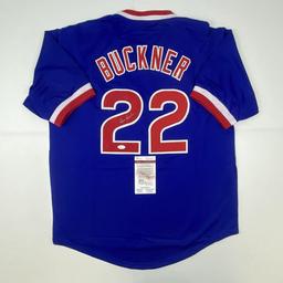 Autographed/Signed Bill Buckner Chicago Blue Baseball Jersey JSA COA