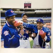 Autographed/Signed Mike Tyson Darryl Strawberry Dwight Doc Gooden New York Mets 16x20 Photo JSA COA